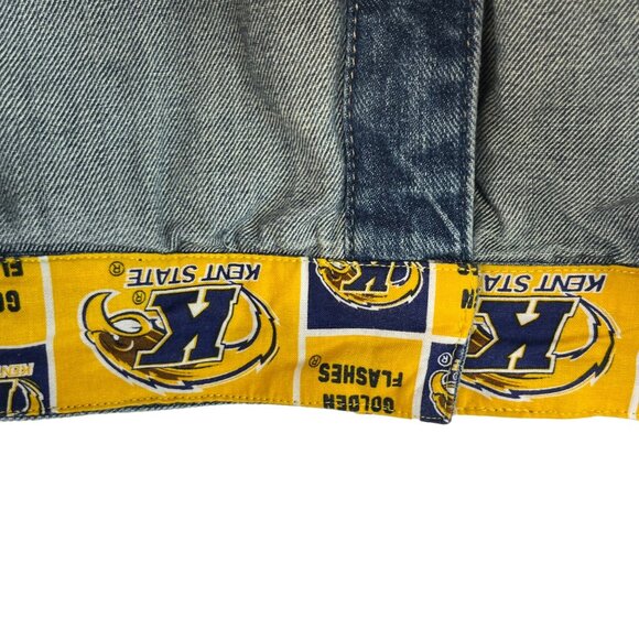 Mudd Kent State Custom Made Denim Jean Jacket Womens Medium Distressed - Picture 12 of 16